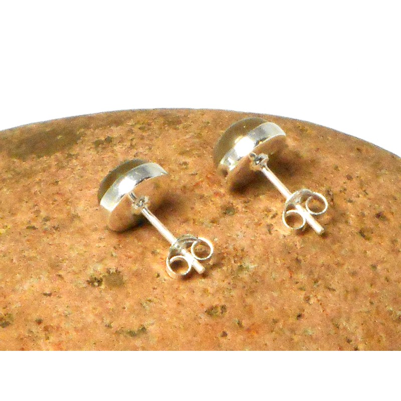 Art Gecko Sterling Silver Labradorite Round Stud Earrings 7mm, Sterling