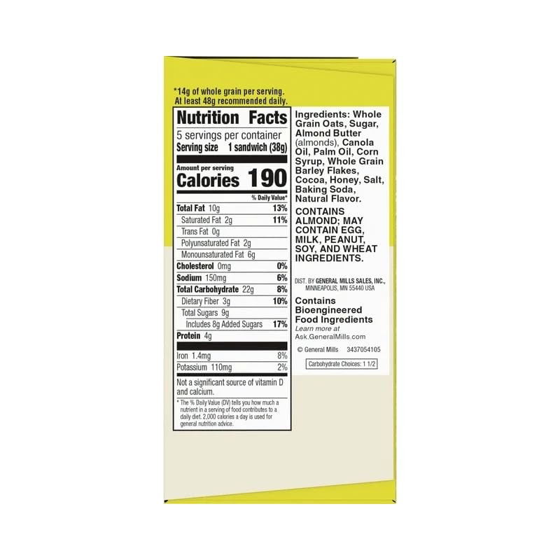 Nature Valley Biscuits With Cocoa Almond Butter 5 Count Box