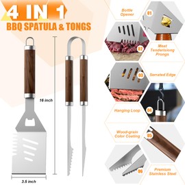 137PCS Griddle Accessories Kit for Blackstone– Stainless Steel Grill Tools for Outdoor Grill with Carrying Bag, Meat Thermometer, Grill Mats for Camping, Backyard & Gifts, BBQ Utensils for Men Women