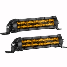 2PCS 6 Inch Light Bar Amber LED Pod Lights 6" Spot Flood Offroad Driving Light Bumper Mounts Amber Fog Lights for Truck Wrangler F150 ATV UTV Dirt Bike E-Bike Pit Bike Motorcycle