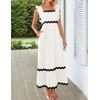ZESICA Women's Summer Sleeveless Ruffle Dresses Square Neck Backless Boho