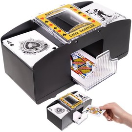 Generico Mischia Automatic Card Shuffler, Automatic Poker Playing Card Mixer, Includes Cards, Automatic Shuffling of Playing Cards with 2 Decks for Poker and Burraco
