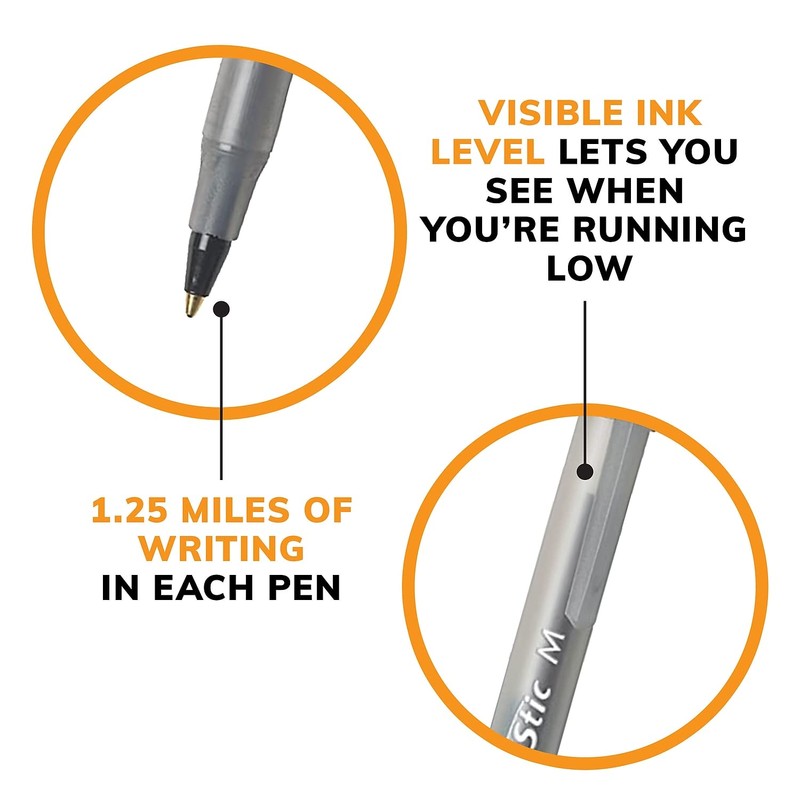 BIC Round Stic Xtra Life Ballpoint Pen, Medium Point (1.0mm),