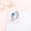 Ladytree Created Turquoise Spinner Ring for Women - 925 Sterling