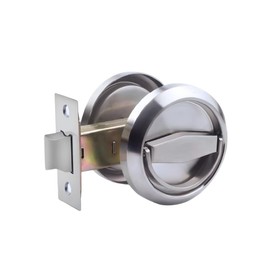 Round Recessed Door Lock, 304 Stainless Steel Hidden Recessed Cup Door Handle, Pocket Door Handle Without Keys, Furniture Pulls Latch Knob for Bathroom Bedroom
