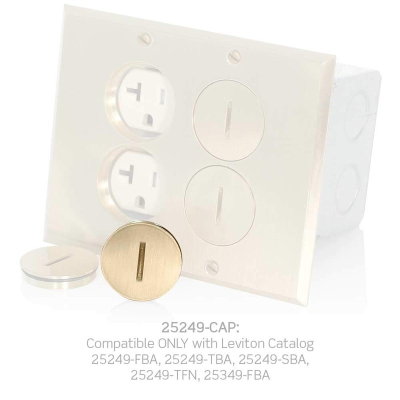 Leviton 25249-CAP Replacement Screw Cap with O-Ring for Duplex Floor
