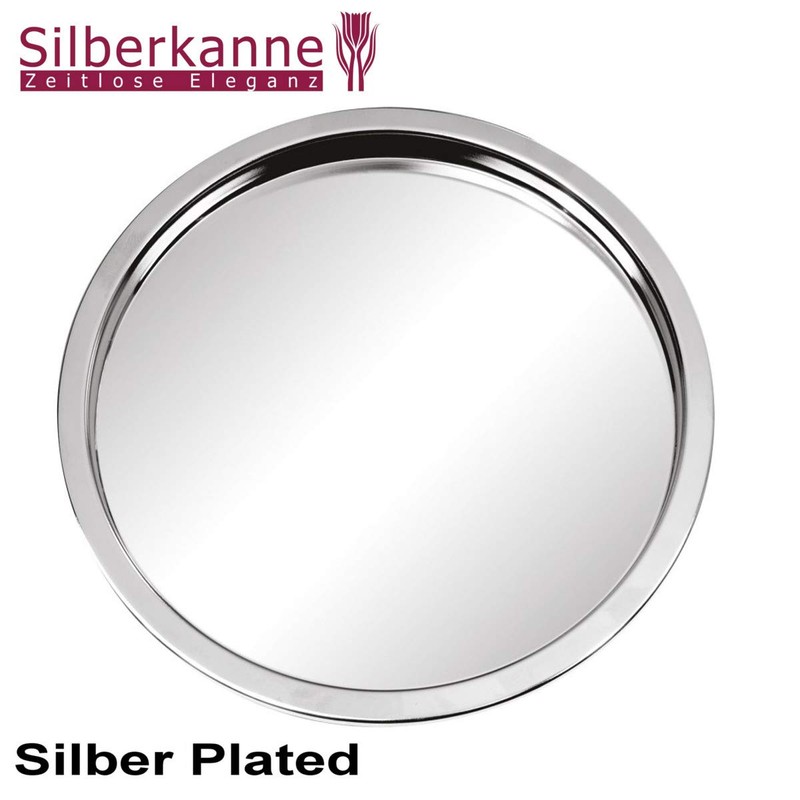 SILBERKANNE Bottle Coaster Bottle Plate Diameter 15 cm Premium Silver