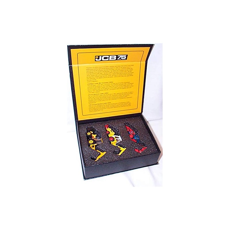 Oxford construction JCB 3 Piece Anniversary Set 1:76 scale diecast