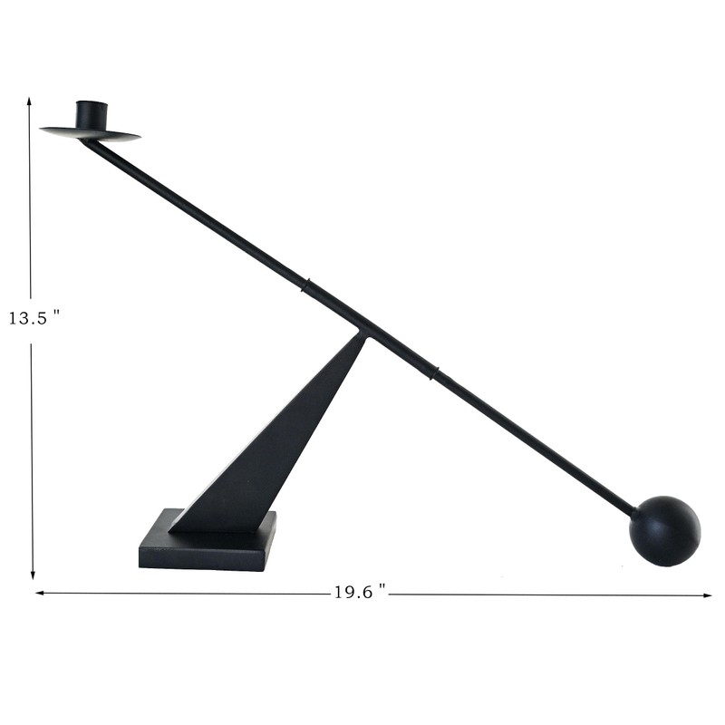 Remenna Black Metal Modern Candle Holder Candlestick Holders Decorative Candle
