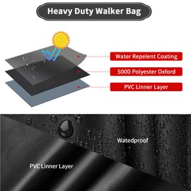 Rollator Travel Bag - Waterproof Wheelchair Bag for Folding Walker, Compact Wheelchair Transport Chair Portable Carry Case Cover for Car & Airplane TSA Traveling (32" Lx10 Wx37 H)