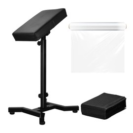 ATOMUS Armrest Stand Leg Rest Stand with 20pcs Thicken Tattoo Pad 30m Cling Film Adjustable Height Chair Frame Non-Slip Base Square Armrest Stand (#02)