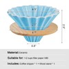 EHERDM Ceramic Coffee Dripper with Wood Cup Stand Pour Over