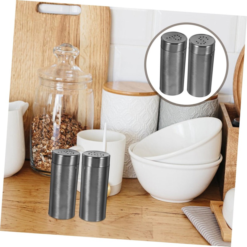 IWOWHERO 2Pcs Stainless Steel Kitchen Spice Portable Condiment Dispenser for