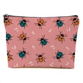 DHKG Beetle Insect Makeup Bag Insect Lovers Gifts Cosmetic Bag Beetle Themed Gifts for Women Girls Friend Daughter Entomologist Gift Travel Organizer Zipper Pouch Graduation Birthday Friendship Gifts