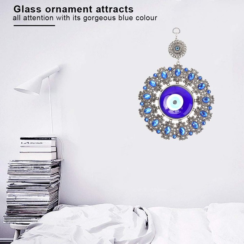 Turkey Blue Evil Eye Ornament, Blue Eyes Pearl Fatima Hand
