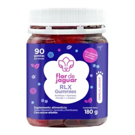 Flor De Jaguar I Rlx Gummies 180g I Gomitas Sabor Blueberry-lavanda Y Frambuesa I Ayudan A Conciliar Un Sueño Profundo, Combaten El Estrés Y La Ansiedad I Pasiflora + Valeriana + Toronjil + L-teanina