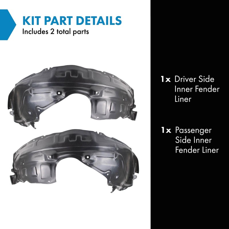 TRQ Inner Fender Liner Set Compatible with 2007-2009 Mazda CX-9