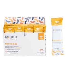 Seima | Electrolitos sin azúcar | Con Potasio, Magnesio y Vitamina C | 20 sobres (20 Sobres, Naranja)