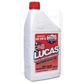 Lucas SAE 20W-50 Synthetic Motor Cycle Oil Case of 6 x 1 Quart Part No: A-10702