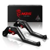 MZS Black Motorcycle Clutch Brake Levers Short Adjustable CNC Compatible