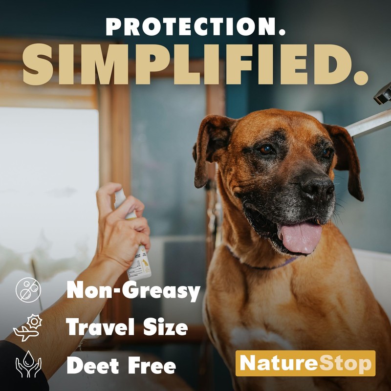 NatureStop Mosquito Repellent Spray for Dogs, DEET-Free Travel-Size Bug Spray