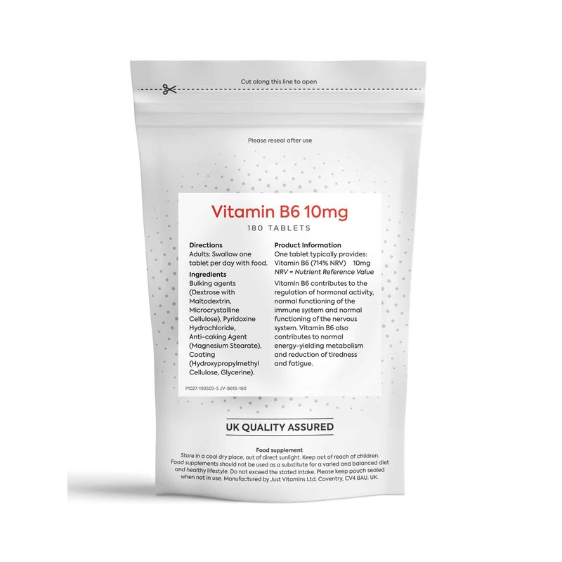 Just Vitamins Vitamin B6 10mg 180 Tablets