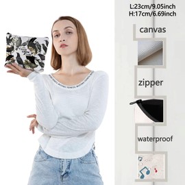 WZMPA - Bolsa de cosméticos para pájaros, cuervo, regalo para amantes de los cuervos, para mujer, maquillaje, con cierre, bolsa de cuervo, crazy crow lady, Bolsa de cosméticos