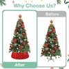 FCSJOST Christmas Red Tree Collar Round Sequin Christmas Tree Skirt