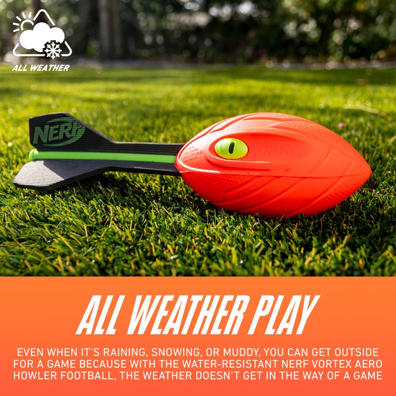 Nerf Vortex Aero Howler Foam Ball, Classic Long-Distance Football, Flight-Optimizing