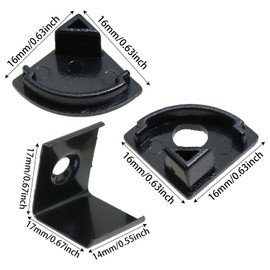 Heyous 24PCS LED Channel System LED Channel End Cap Black V Shaped LED Channel Metal Mounting Clip Suitable for Backlight and Cabinet Light and Corner Light