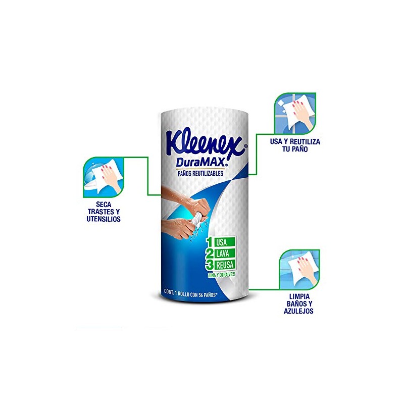 Kleenex servitoalla duramax, 1 rollo con 56 Pañuelos reutilizables