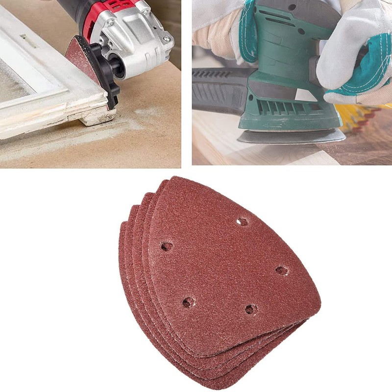TA-VIGOR 40 Grit Detail Sander Sandpaper 5Pcs, 5 Holes Mouse