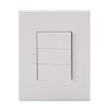 Ateo Rectangular White 3-Gang 1-Way Switch Square Power Outlet Electrical Switch
