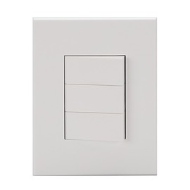 Ateo Rectangular White 3-Gang 1-Way Switch Square Power Outlet Electrical Switch