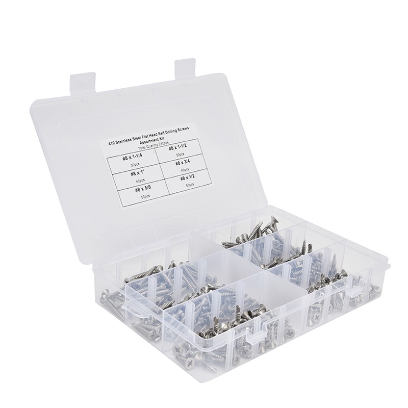 240Pcs Screws Boxed Stainless Steel Material Wear Resistant Corrosion Resistant