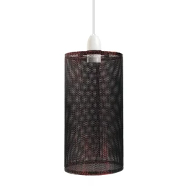 LEDSone Industrial Style Metal Cage Easy Fit Wire cage Lampshade for Indoor Pendant Lights Lights Shade for Dining Room Bedroom Loft Hallway (Rustic Red 2)