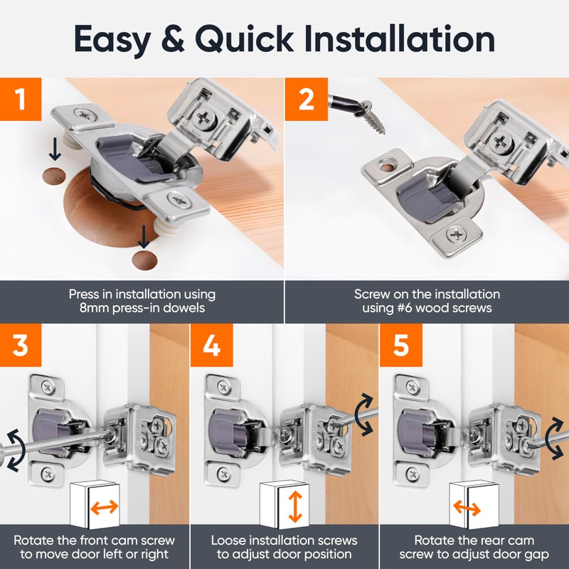 (Decobasics ONLY) Cabinet Restrictor Clips (40 Pack)- 86° Degree Angle