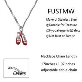 FUSTMW Sweet Home Necklace Movies Inspired Gifts Sweet Home Red Enamel Shoes Charm (necklace)