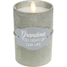 Pavilion Gift Company Pavilion-Grandma-Realistic LED Flame Candle, Silver