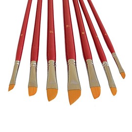 Set of 7 Artist's Schrägzieher Large Scale Brush, Angled Brushes for Acrylic / Watercolour Painting