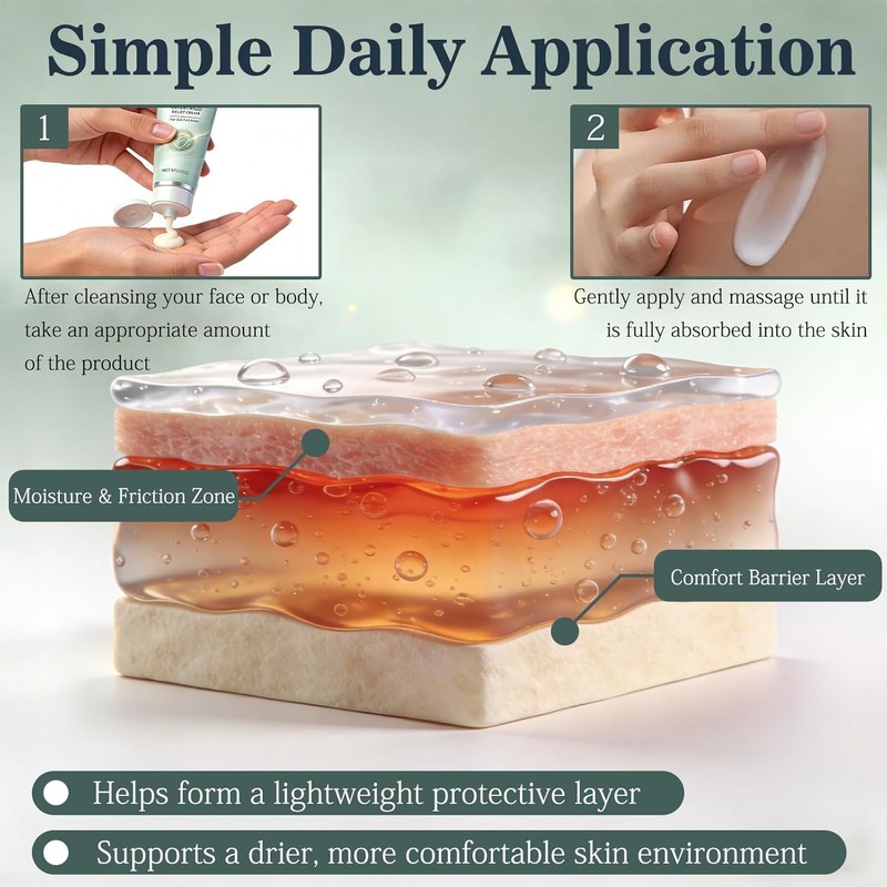 Intertrigo Cream, Skin Fold Care & Chafing Support Cream, Helps