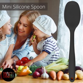 Utensils - Grey AF Blue Black Marble White Berry Stonewash Aqua Denim (Black, Mini Spoon 21cm)