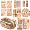 Cute Capybara Stationery Set - Large Pencil Case, 4 A5