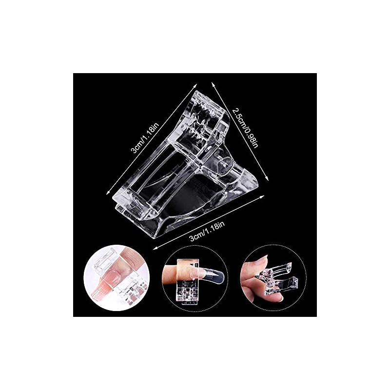 100 Piezas Puntas Transparentes para Extensión de Uñas Puntas de
