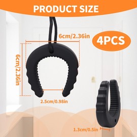 Door Stop, Door Stop, Glow in the Dark with Law Enforcement Ropes, Door Stop Door Clamp Protection from Closing for Police, Emergency Services (Black), Pack of 4
