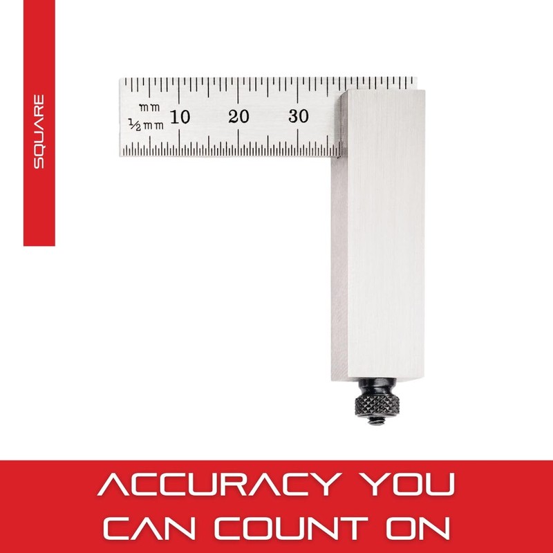 Steel Reading Double Square with Graduated Blade, Both Edges One