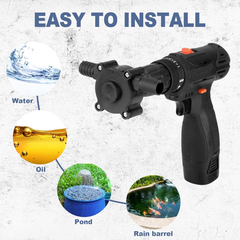 Threlaco 6 Pack Electric Drill Pump Portable Water Transfer Pump,