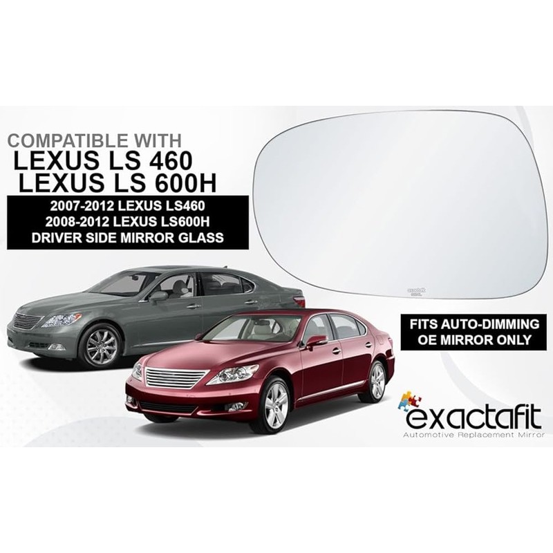 exactafit 8124L Driver Side Mirror Glass Replacement Repair Compatible With
