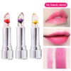 3Pcs Crystal Flower Jelly Lipstick Nutritious Moisturizing Lip Balm Temperature