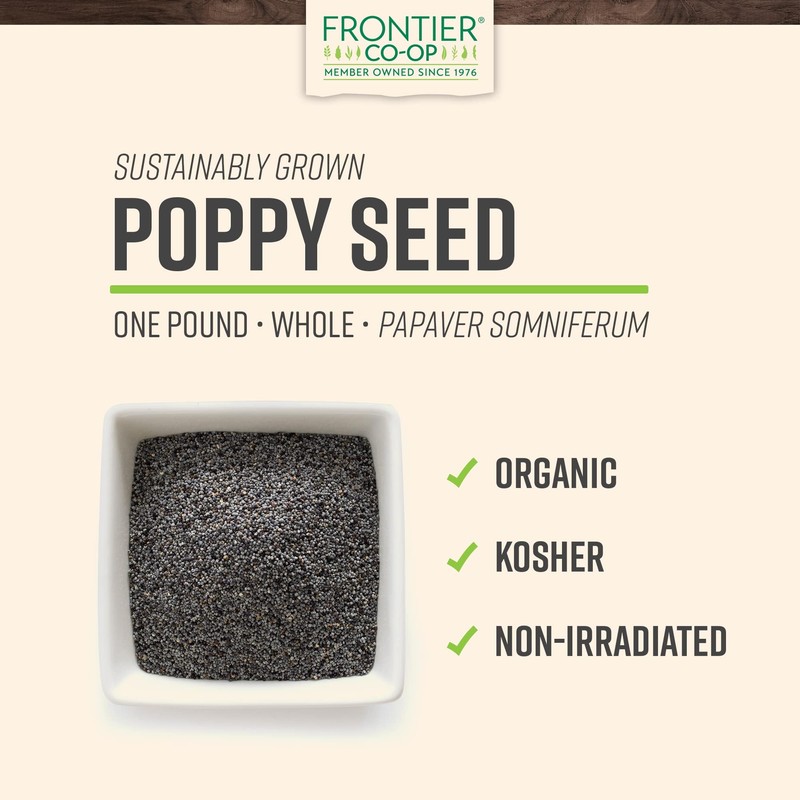 Frontier Co-op Organic Whole Poppy Seed - Poppy Seeds for